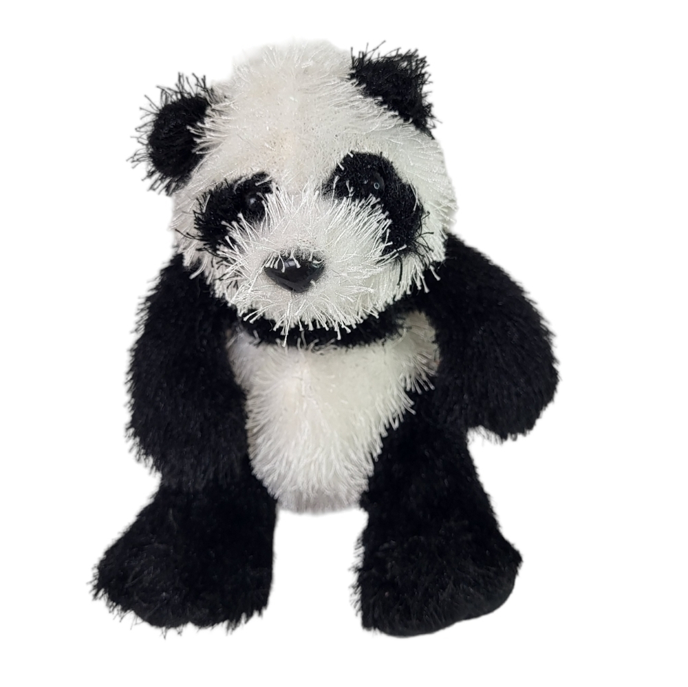 Ganz Webkinz Panda Bear Plush Stuffed Animal Black White 6.5" tall